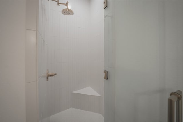 bathroom featuring a stall shower