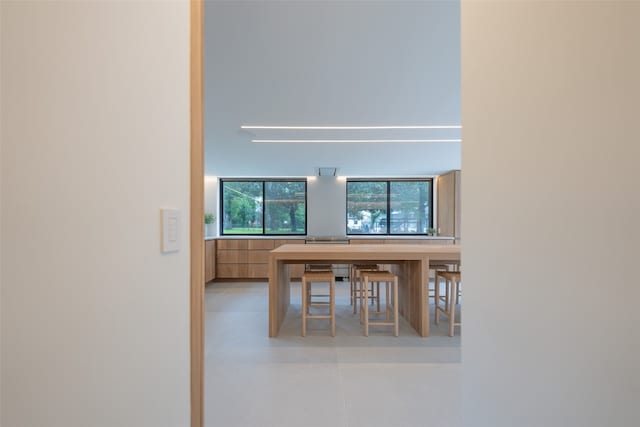 unfurnished dining area featuring visible vents