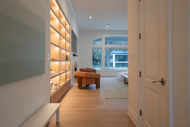 2301 Manana St, Austin, TX 78730 - hall with light wood-type flooring and recessed lighting