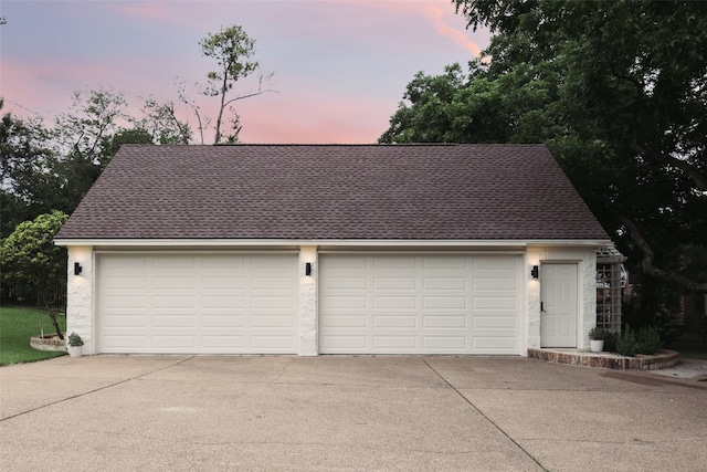 view of detached garage