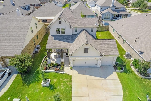 aerial view with a residential view