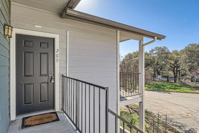 entrance to property with a porch