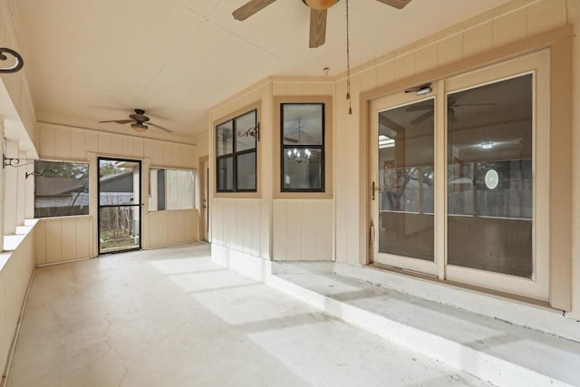 view of patio / terrace featuring ceiling fan