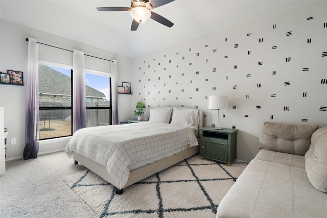 16801 Rakesh Way, Manor, TX 78653 - bedroom with light colored carpet, baseboards, and ceiling fan