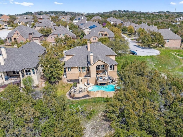 aerial view with a residential view