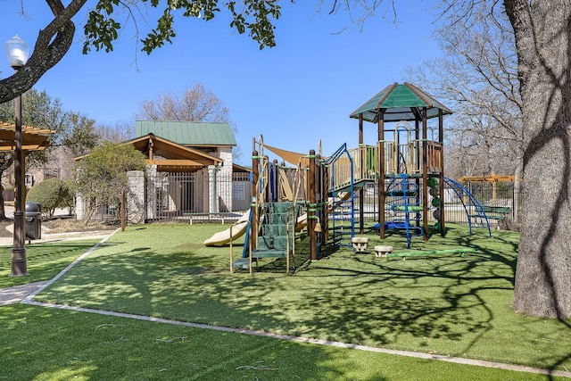 view of community jungle gym