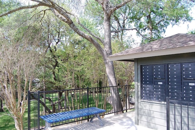 view of community featuring mail area