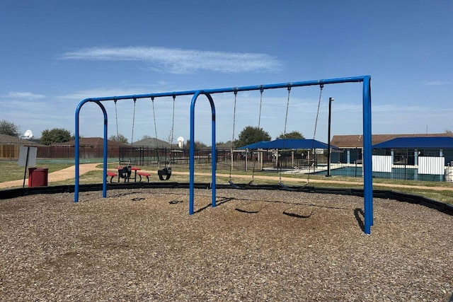 communal playground with fence