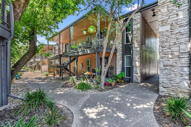 exterior space featuring stairway