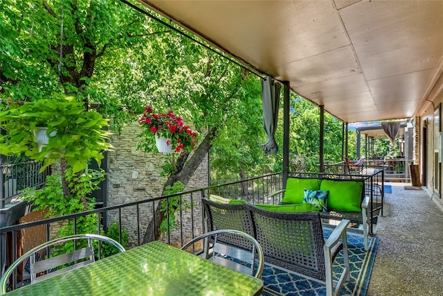 balcony with an outdoor hangout area