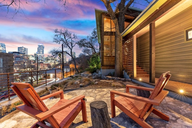 view of patio featuring a view of city