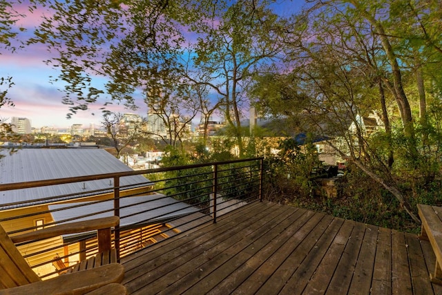 view of deck at dusk