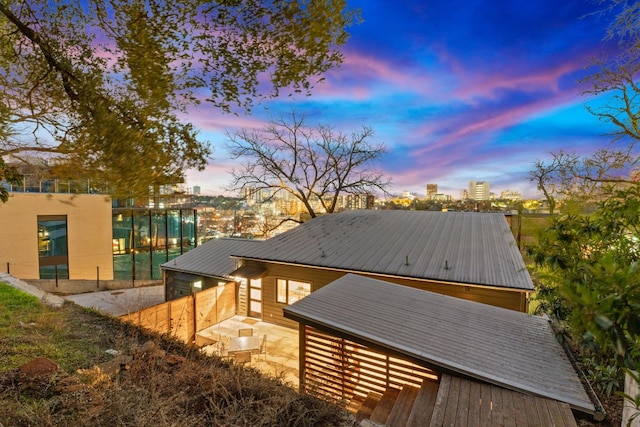 view of front of home featuring metal roof