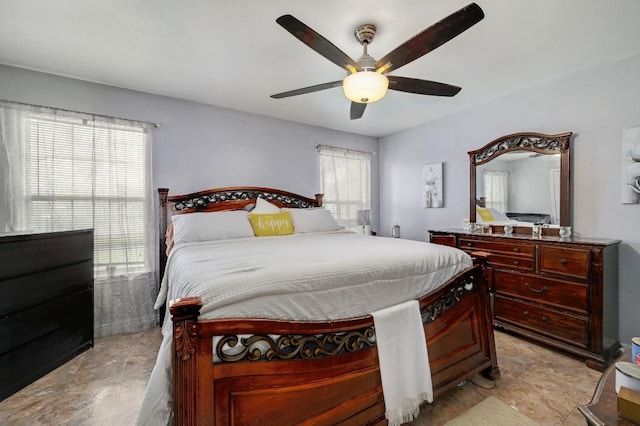 bedroom featuring a ceiling fan