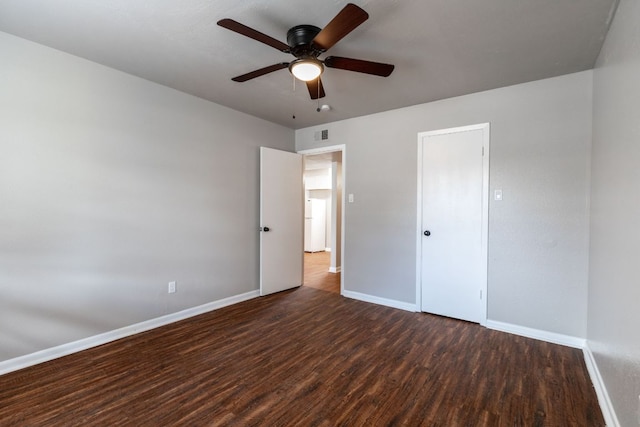 889 Lake St Unit 889A & B 890A & B, Somerville, TX 77879 - unfurnished bedroom featuring wood finished floors, baseboards, and ceiling fan