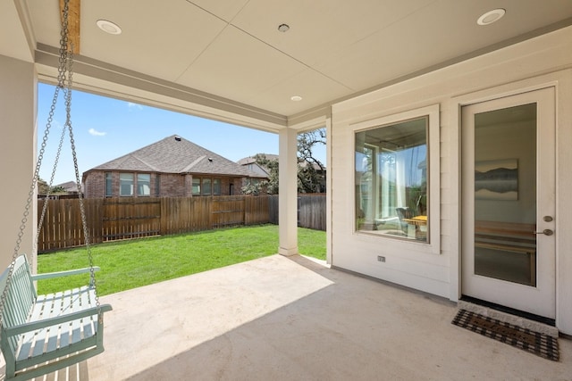 view of patio with a fenced backyard