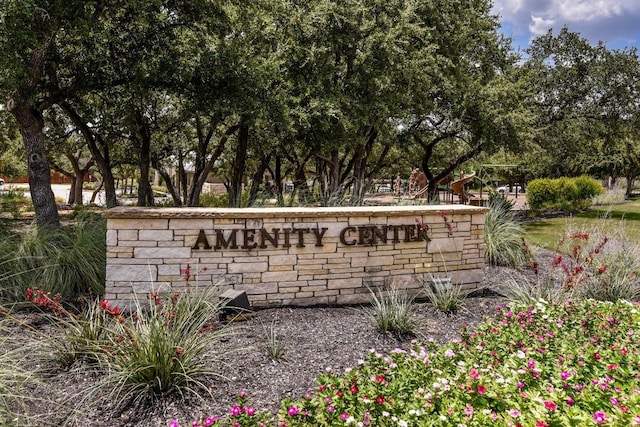 view of community sign