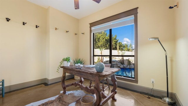 15100 Canary St, Austin, TX 78734 - office with finished concrete flooring and ceiling fan