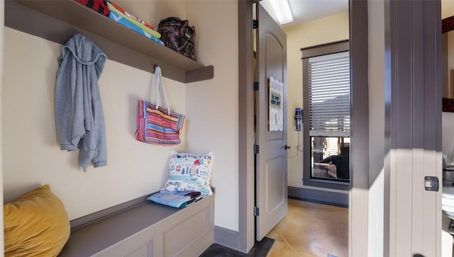 mudroom featuring baseboards