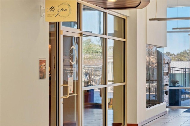 doorway to outside featuring french doors