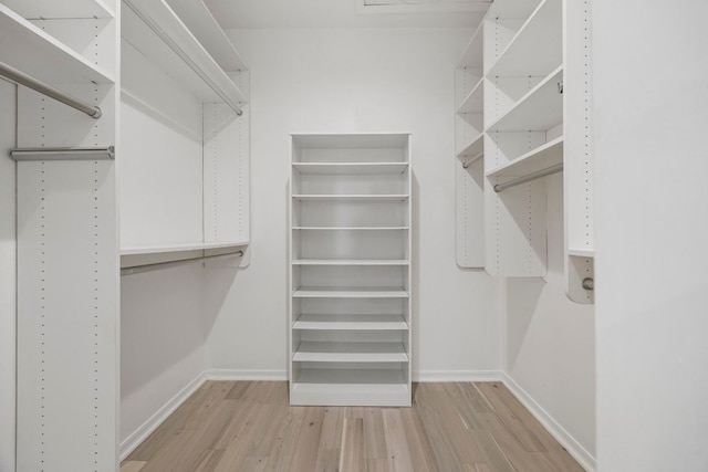 spacious closet featuring wood finished floors