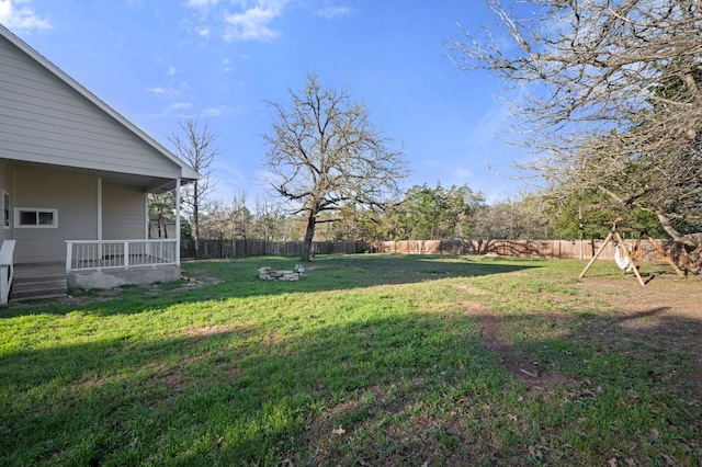 view of yard with fence