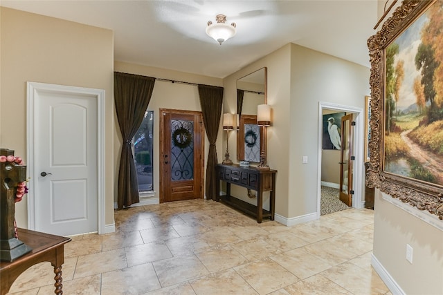 foyer with baseboards