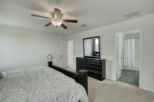 13505 Abraham Lincoln St, Manor, TX 78653 - bedroom featuring light colored carpet, a ceiling fan, and baseboards