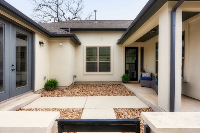 exterior space featuring french doors