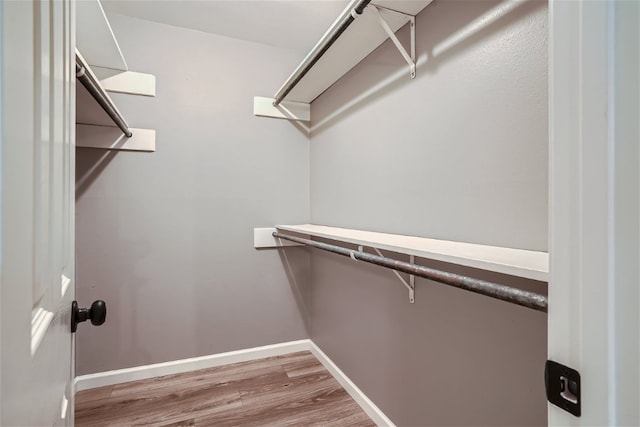 spacious closet with wood finished floors