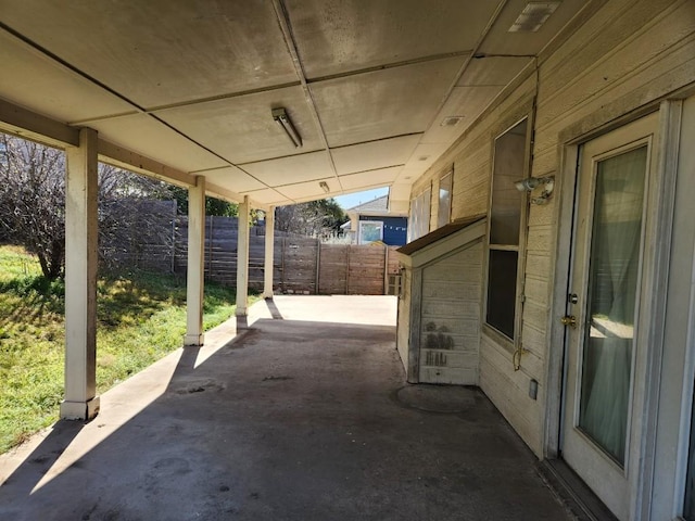 view of patio / terrace with fence