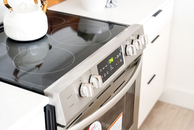 room details with stainless steel electric stove