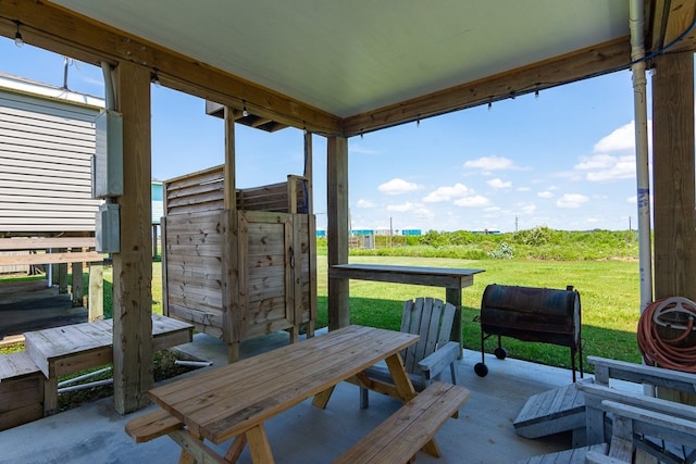 exterior space featuring area for grilling