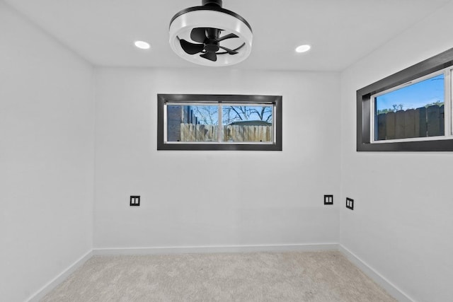 2702 S 2nd St Unit 1 & 2, Austin, TX 78704 - unfurnished room with carpet floors, plenty of natural light, recessed lighting, and a ceiling fan