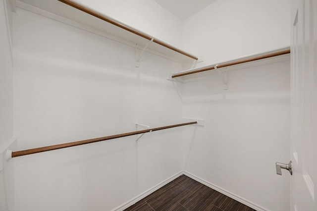 spacious closet with wood finish floors