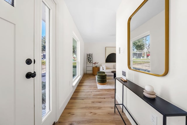 interior space with light wood-style flooring