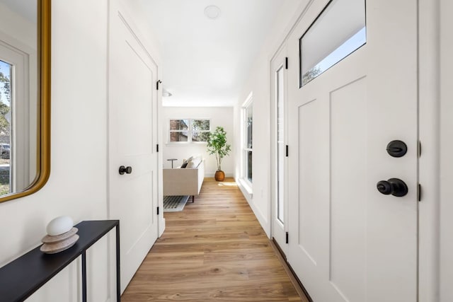 entryway featuring light wood-style flooring