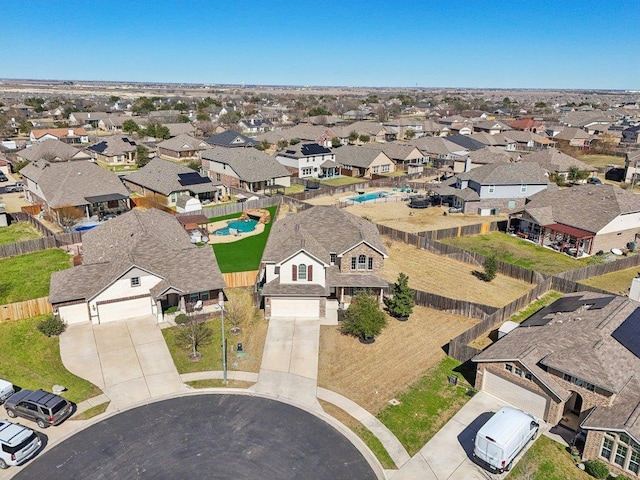 drone / aerial view with a residential view