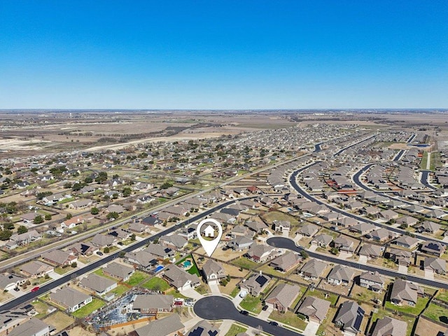 aerial view with a residential view