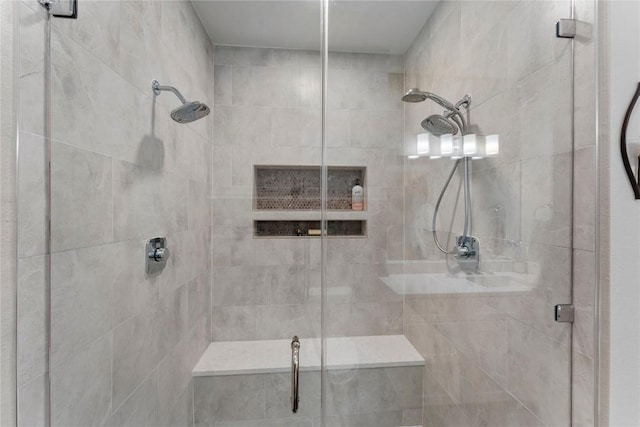 full bathroom featuring a shower stall