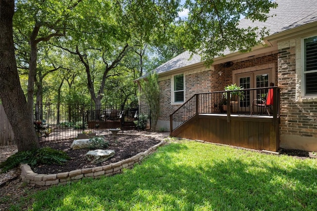 view of yard with fence