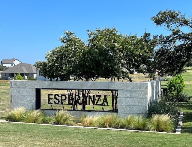 view of community sign