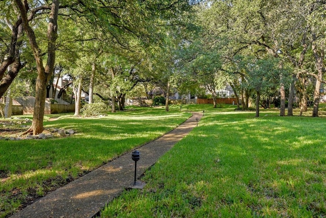 surrounding community featuring a lawn