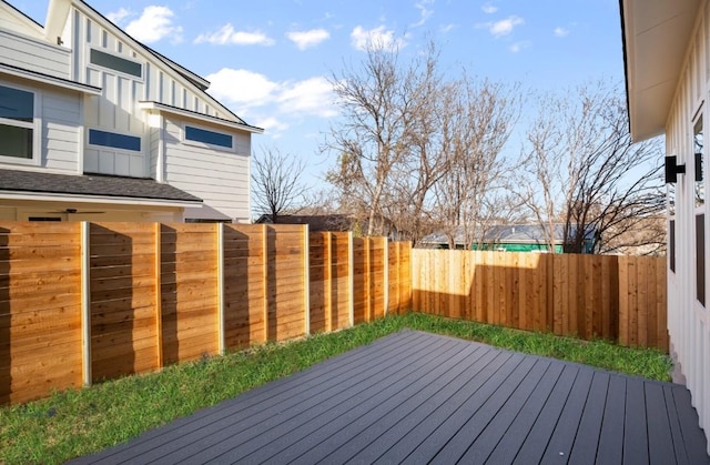 deck featuring fence