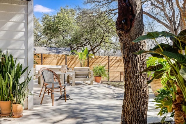 view of patio with a fenced backyard