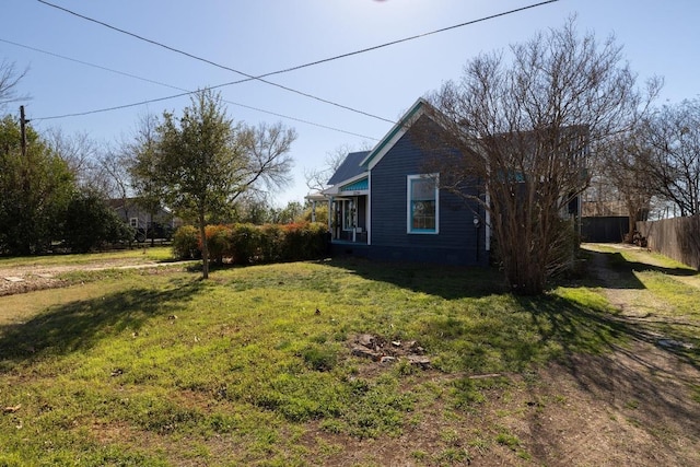 view of yard featuring fence