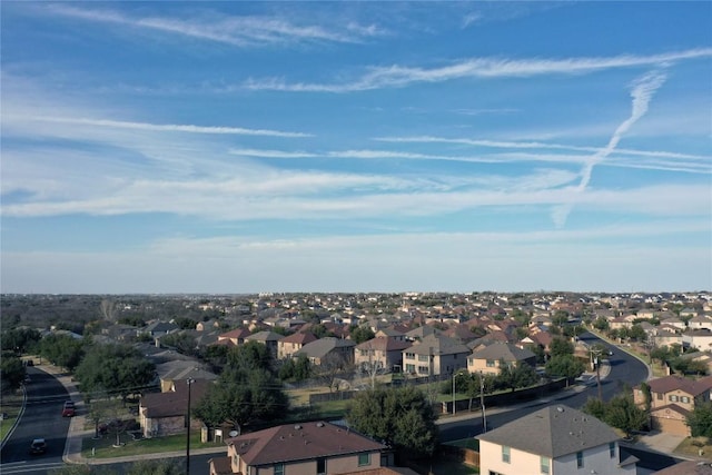 aerial view with a residential view