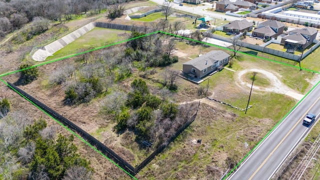 drone / aerial view with a residential view