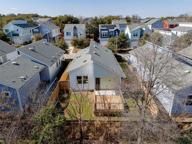 bird's eye view with a residential view