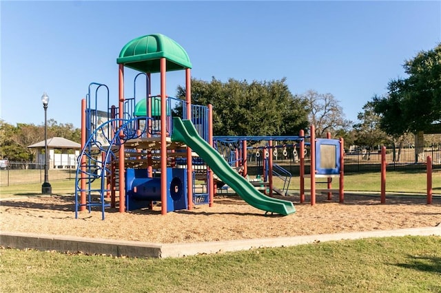 communal playground with fence